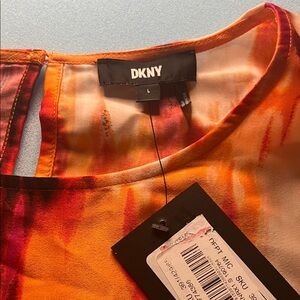 DKNY Fiery Red and Orange Blouse‎